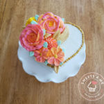 Flower Heart Shaped Custom Cake
