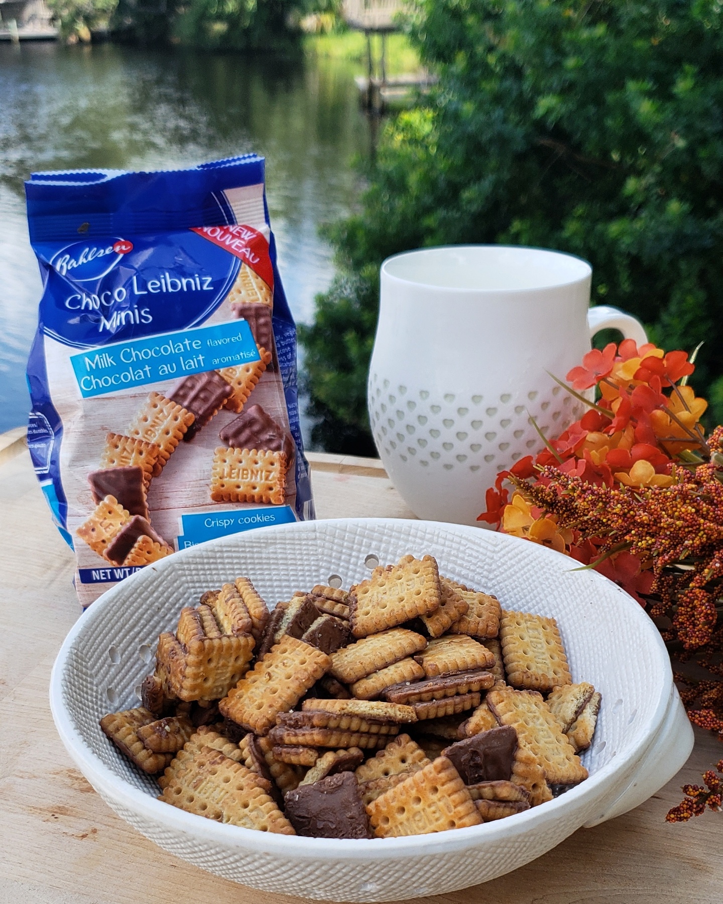 Bag of Choco Leibniz cookies, and a plate full of these mini cookies